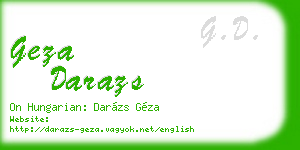geza darazs business card